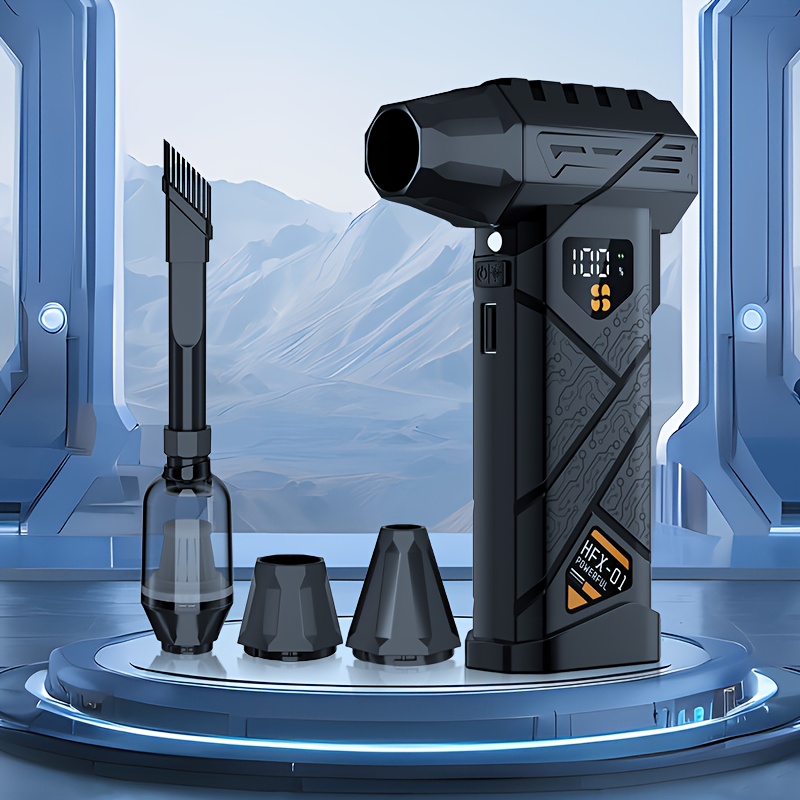 TEMU XZXY HFX-01 무선 청소기 240W 강력한 슈퍼 파워 무선 에어 더스터, 2x4000mAh 배터리 미니 블로워, 카펫/타일/애완동물 털/하드우드 바닥/컴퓨터/키보드/캠핑/집/바베큐/눈/낙엽/야외 및 차량용 무선 청소기