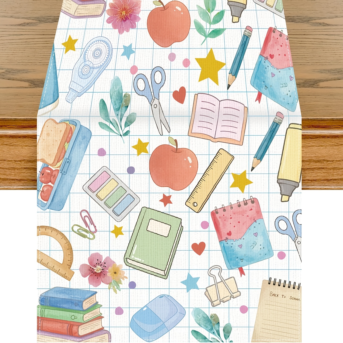 TEMU 1 stuks, Tafelkleed met 'Back to School' bedrukking, Decoratie voor klaslokaal en thuis voor de eerste schooldag, Keuken Decoratie