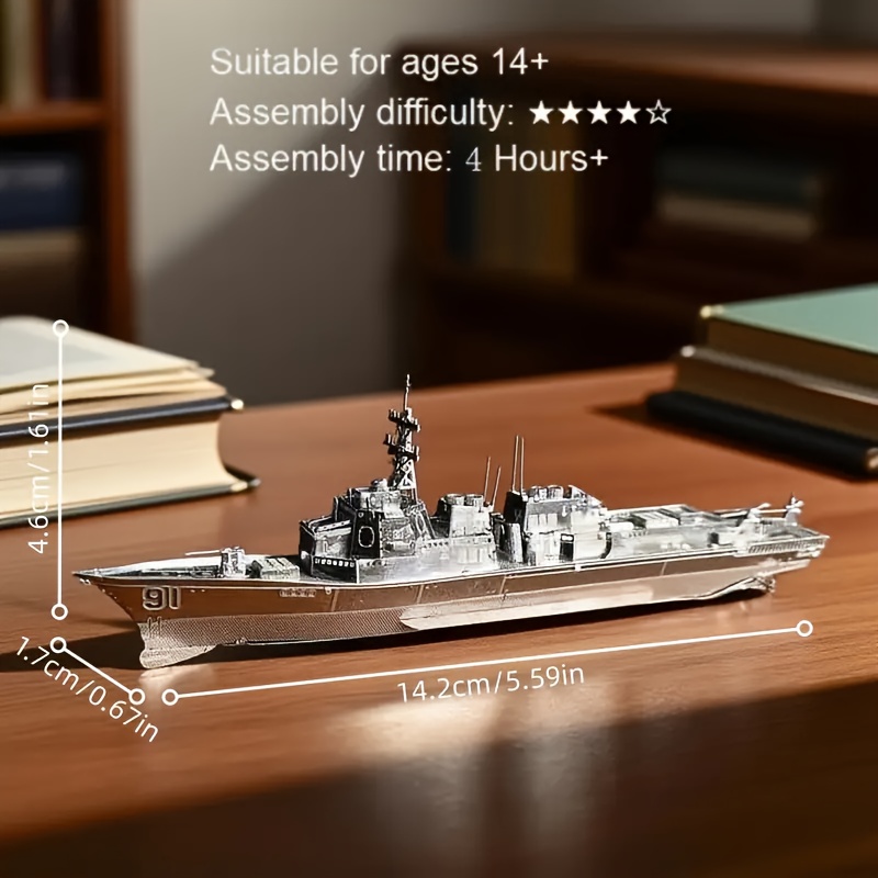 Diy Metal Jigsaw Puzzle Assembly Toy Ship Model, Game Puzzle Ship Model, Decoration Ornament Artwork, Christmas Halloween Gift, Educational Puzzle Toy