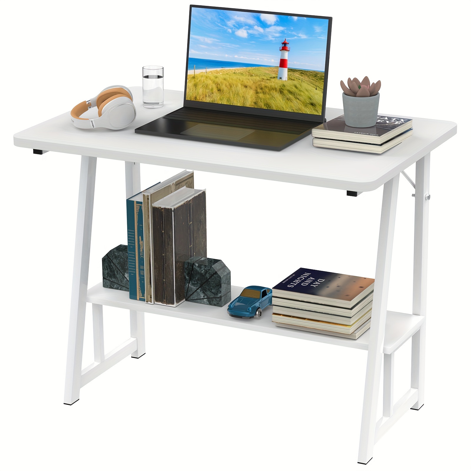E-shop Lvhecforhm Schreibtisch Computertisch , 80x50cm PC Tisch Computertisch mit Unterschrank, stabiler Computertisch Geeignet für Büro, Zuhause,