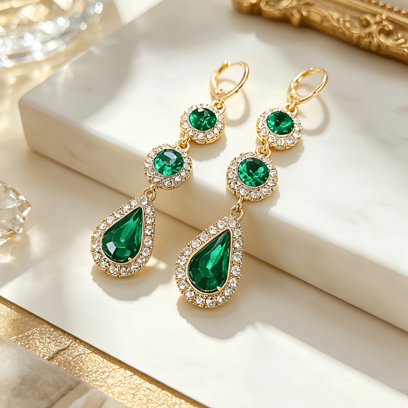 TEMU 1 Pair Fashionable Exquisite And Elegant Long Style Temperament Earrings Suitable For Wedding Parties And Gift