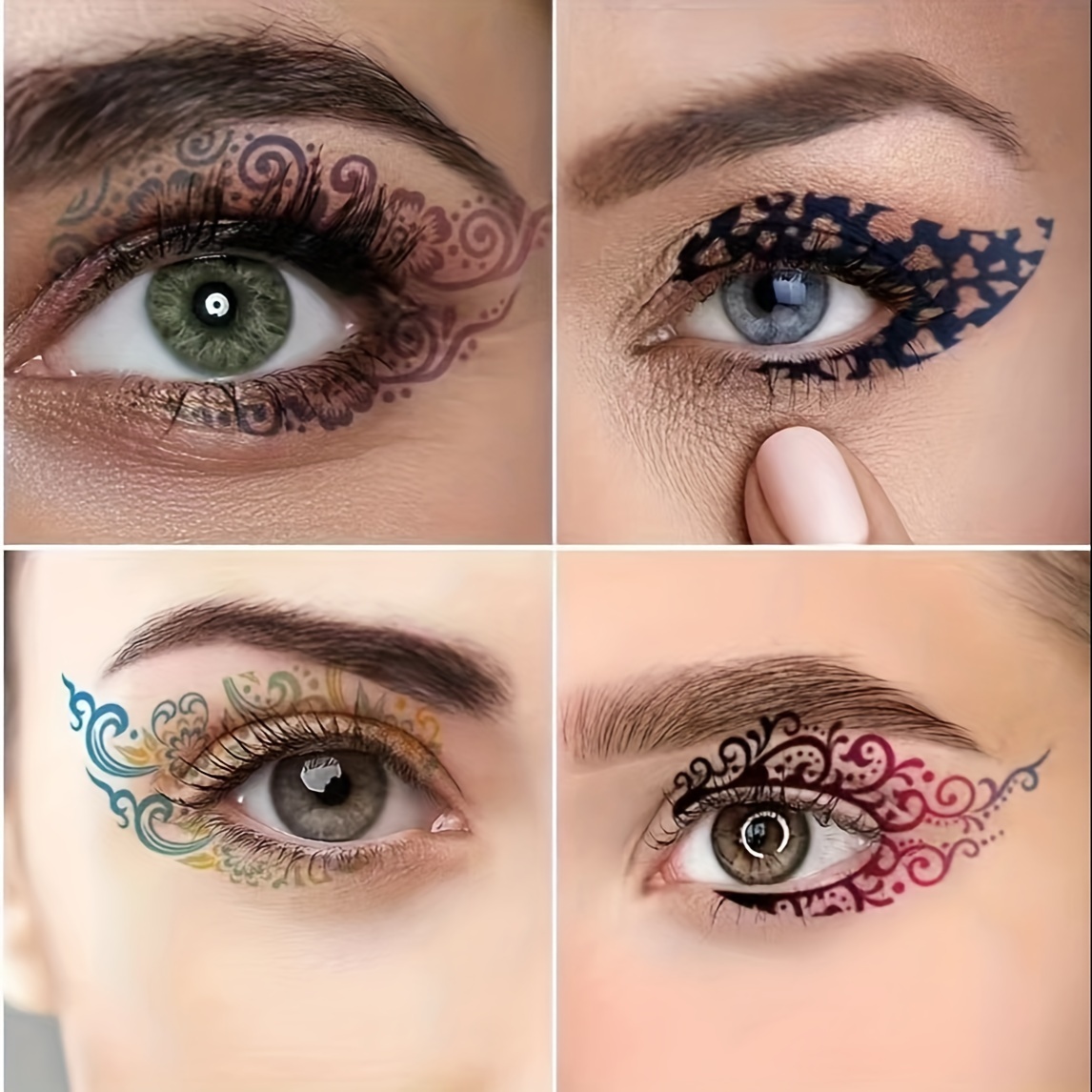 

8pcs Eye Patch Tattoo Suitable For Women Party Eye Patch Waterproof Temporary Face Patch For