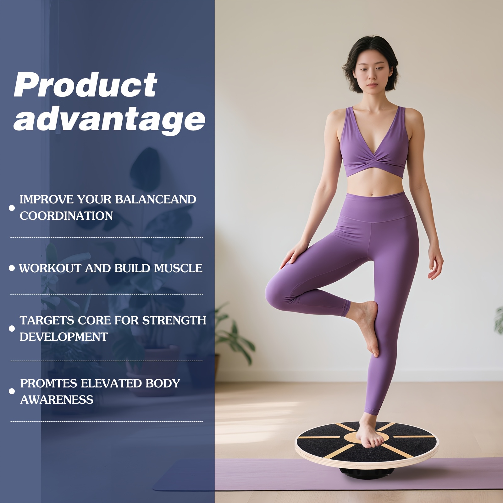 Wooden Balance Board for Sensory Integration, Coordination, Functional Core Strength Training, Rehabilitation, Basketball Training, and Yoga Balance Disc