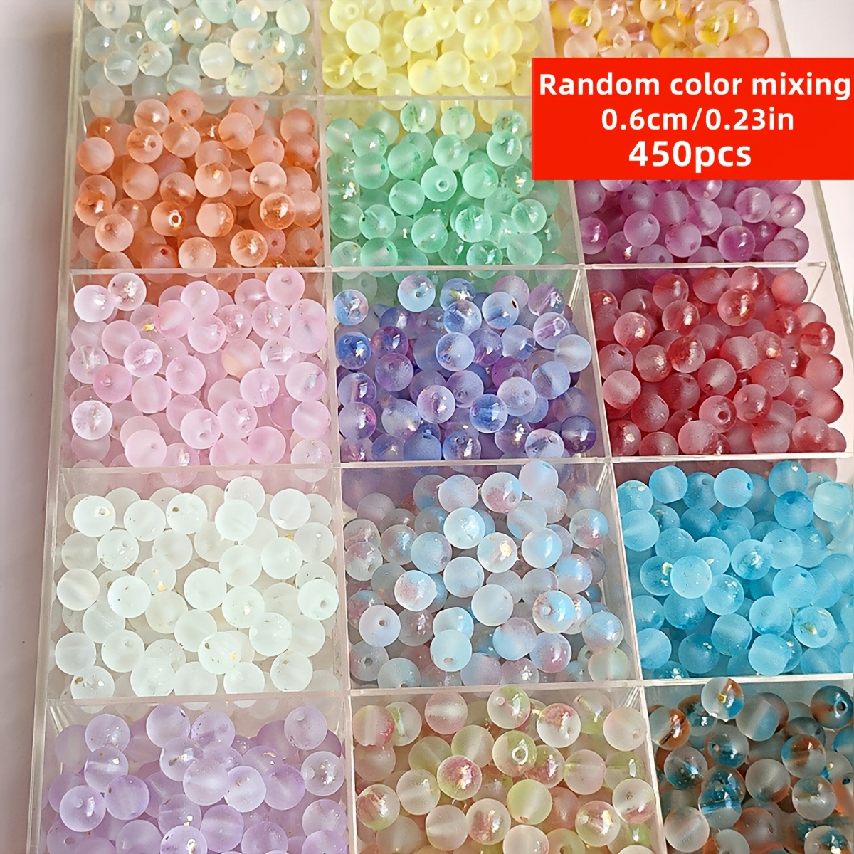 E-shop 450/180 Stück 6mm/8mm Acryl Valentinstags-Perlen Transparent Matt Mix Spacer Schmuckperlen zum Basteln von Armband Halskette Ohrring Ornament