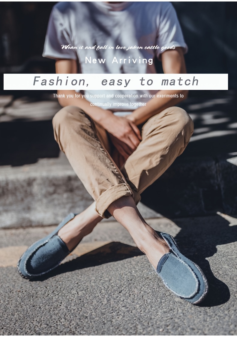 mens slip on loafers   shoes with non slip rubber sole breathable fabric lining and   label design casual streetwear for     footwear minimalist loafers durable footwear Product details 1