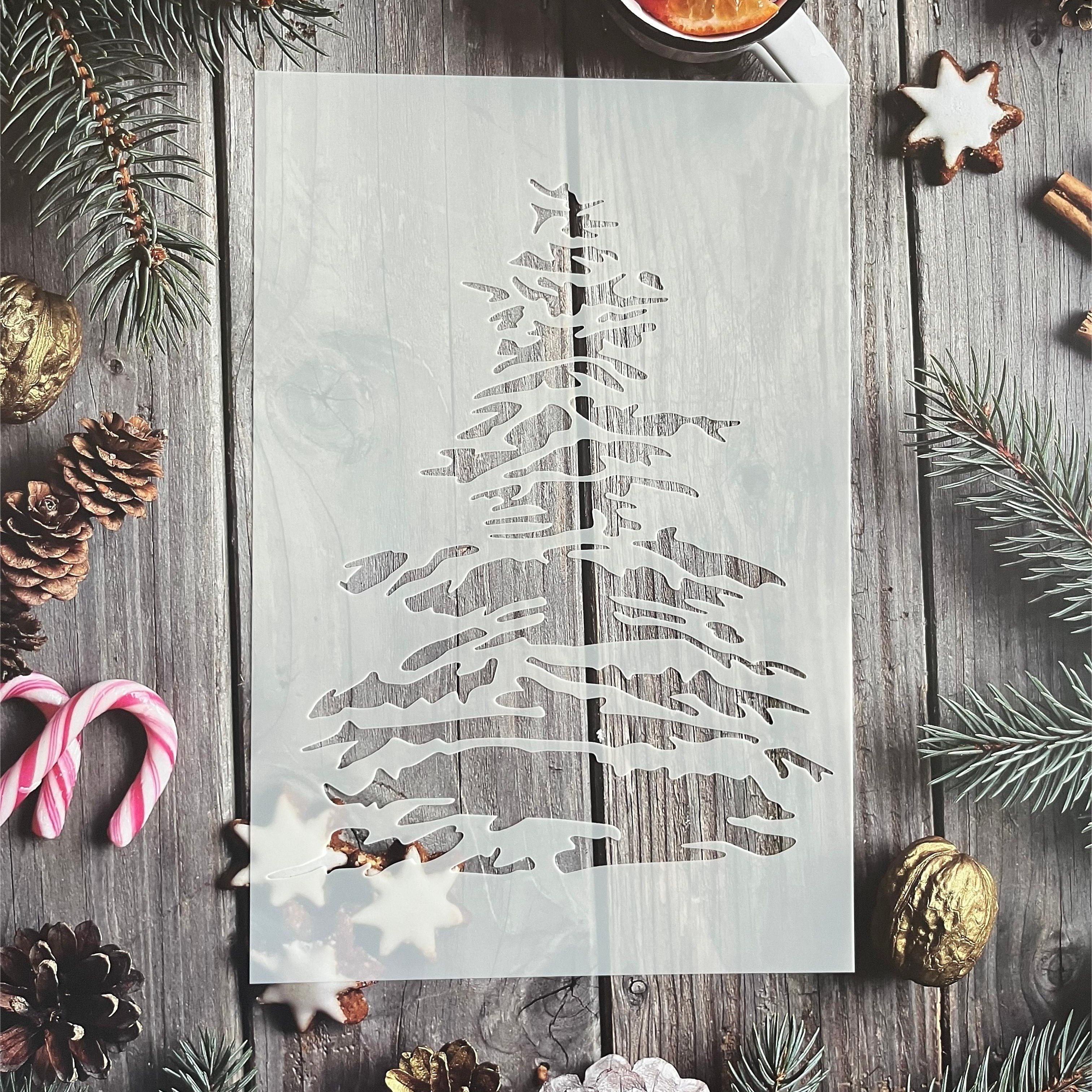 

Christmas Tree Stencil, 8x12 Inches, Reusable Paint Template For Walls, Wood, Windows, Fabric, Canvas, Home Decor, Diy Plastic Stencil In English - Best For Crafting And Home Decoration