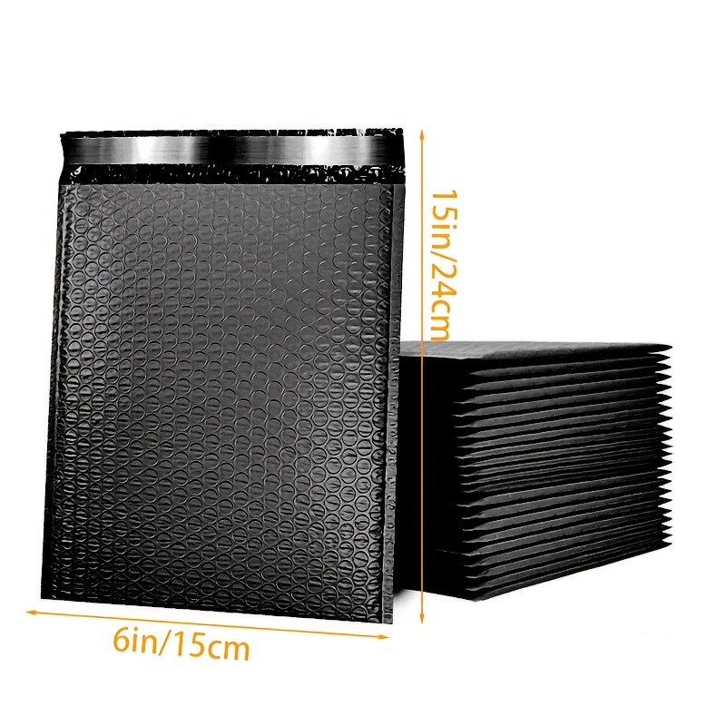 E-shop 20 Stück Schwarze Bubble-Umschläge, 6x9in/8x11in/10x14in Versandumschläge, Kunststoff-Versandtaschen Mit Selbstklebenden Streifen, Umschläge Für