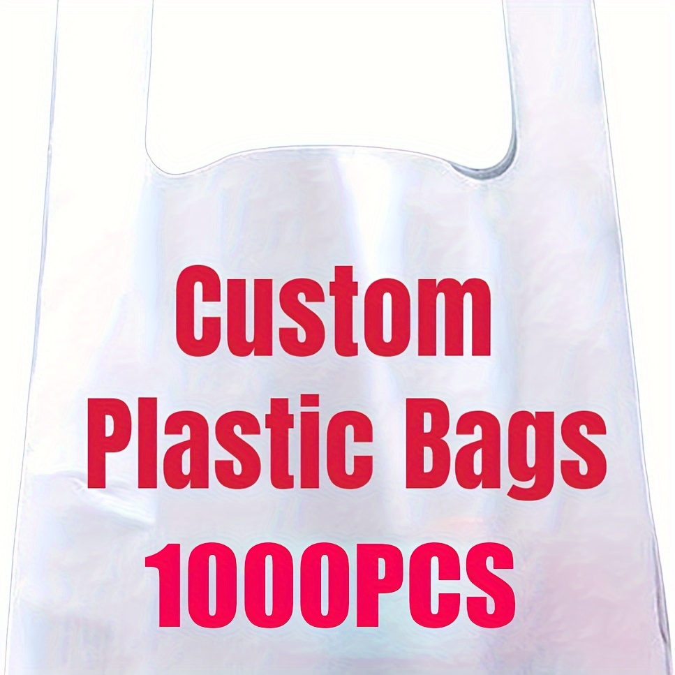 Shopping T shirt Custom Plastic Bags In Bulk Logo Text Temu