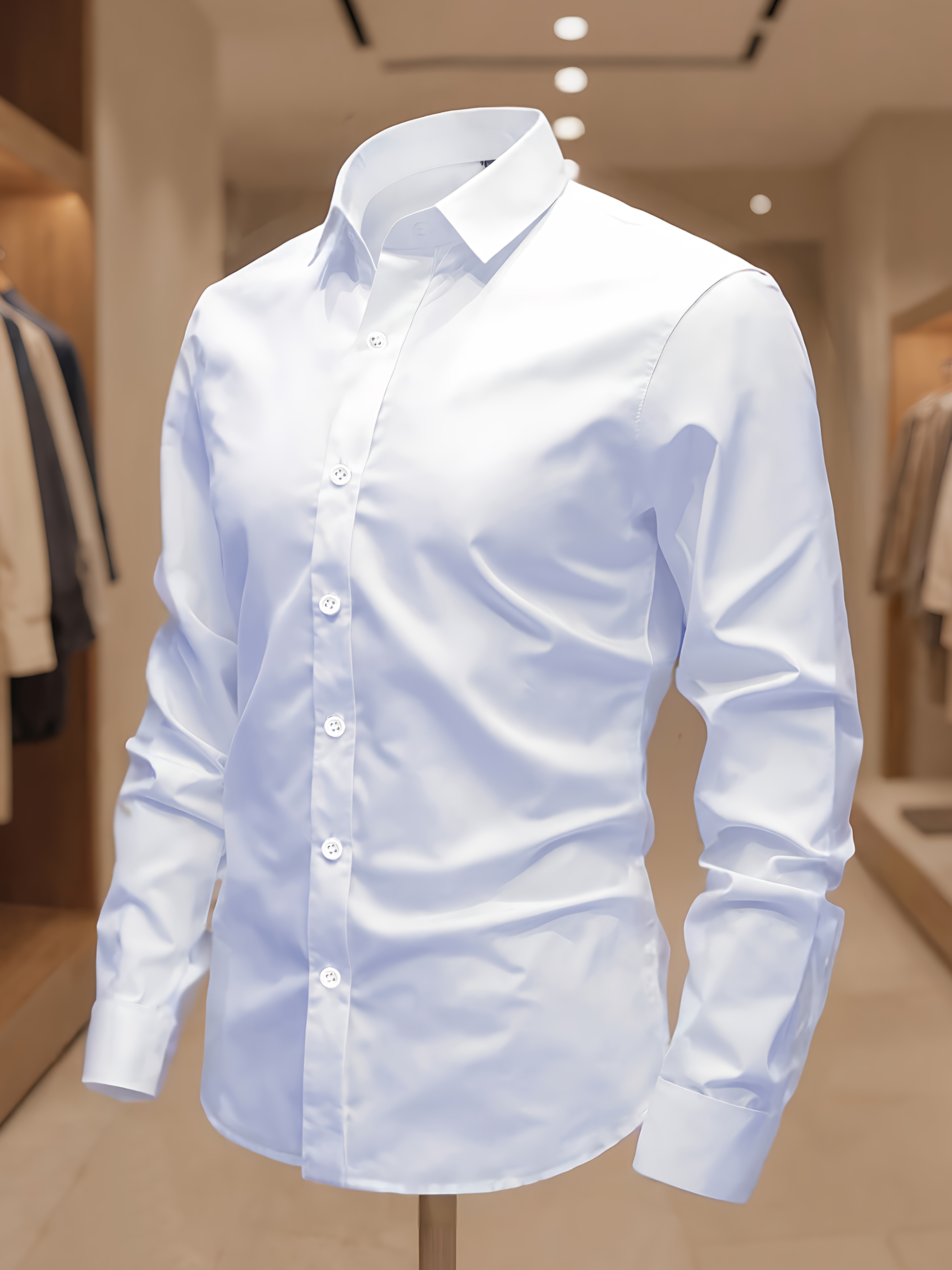 Camisa Casual para Hombre - Color Sólido, Cómoda, Elástica, Suave, Lavable a Máquina y Lavable en Seco, Manga Larga, Corte Regular, con Cuello, Adecuada para Fiestas, Citas, Trabajo, Actividades y Ropa Casual de Fin de Semana para el Día a Día