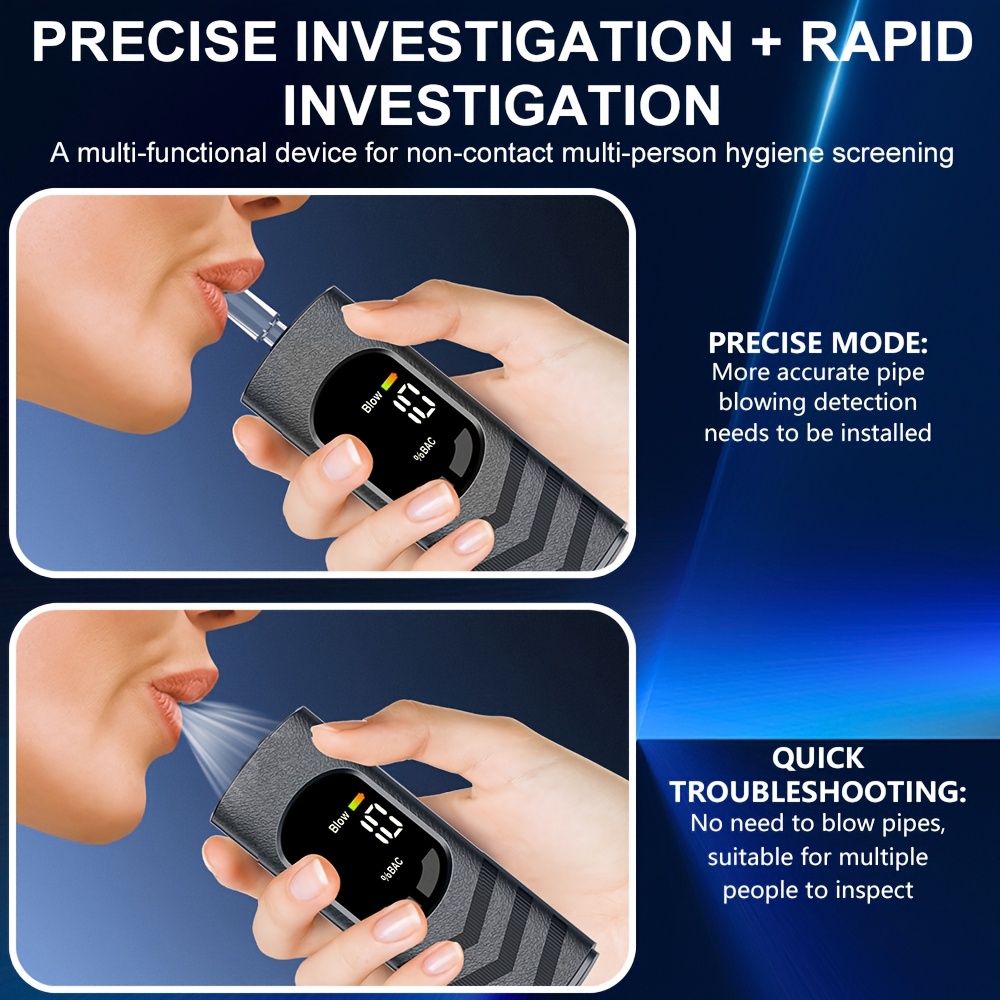 Digital Automatic Alcohol Tester, Professional Breath Alcohol Detector, Rechargeable Breath Alcohol Measuring Device, Alcohol Measurement Tool with LCD Display, Accurate And Sensitive, Continuous Monitoring - Image 8