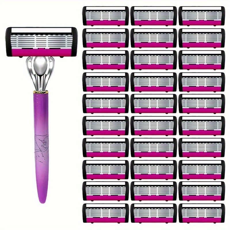 

Women's 6-layer Blade Razor - Smooth, Painless Shaving For Legs & Armpits | Stainless Steel Manual Hair Removal Tool | Fragrance-free Accessory