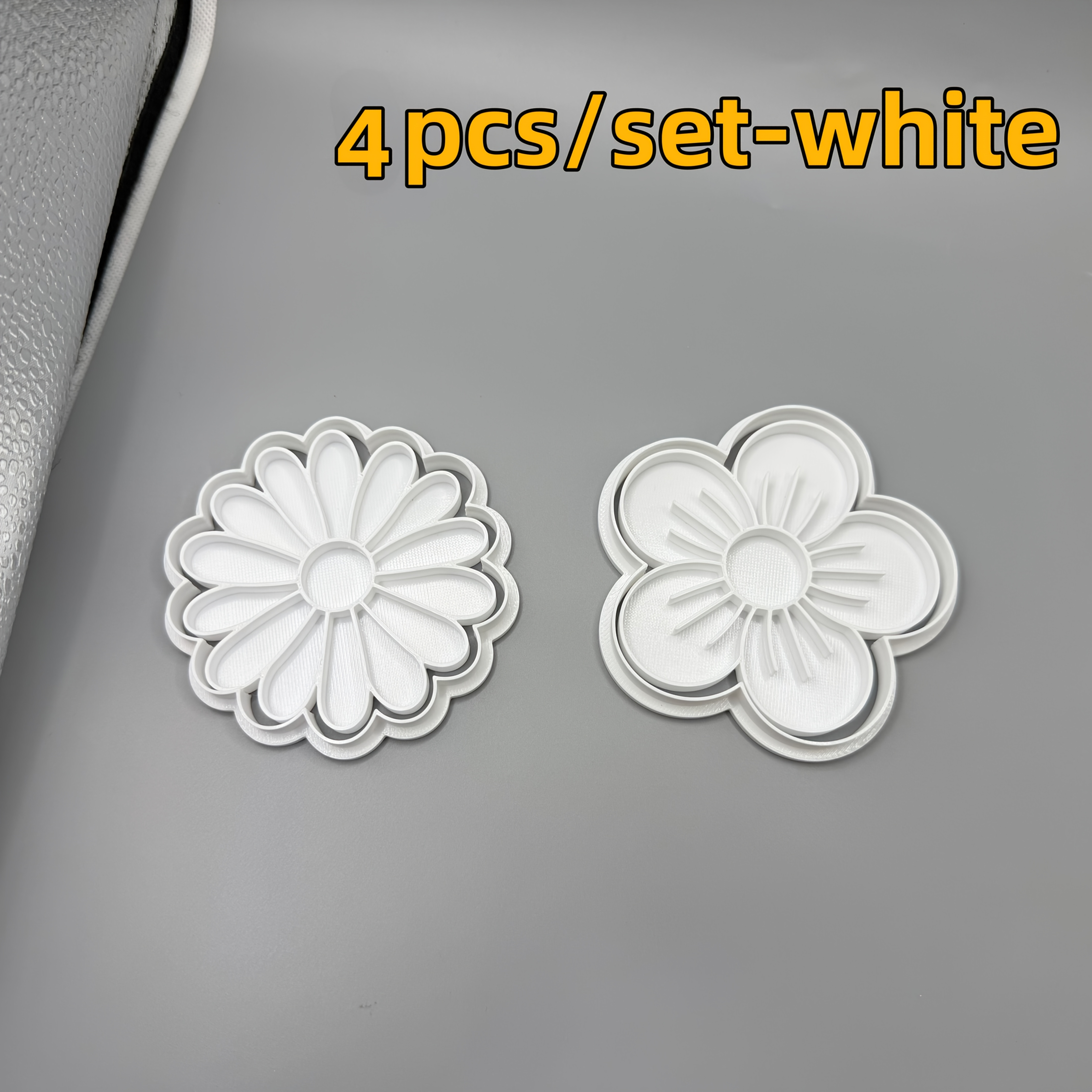 TEMU 4pcs Large Flower Clay Cutters, Wavy Edge Open-ended Molds, 4 Floral Shapes Cutting Tools For Pottery, Polymer Clay & Crafts – Ideal Christmas