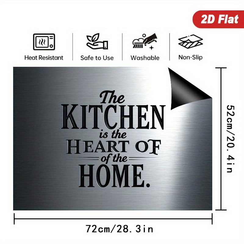 TEMU 1pc 2d Stove Protection Mat Measuring 72×52cm, Ideal For Induction Cookers And Ceramic Stoves To Prevent Scratches. It Serves Multiple Purposes
