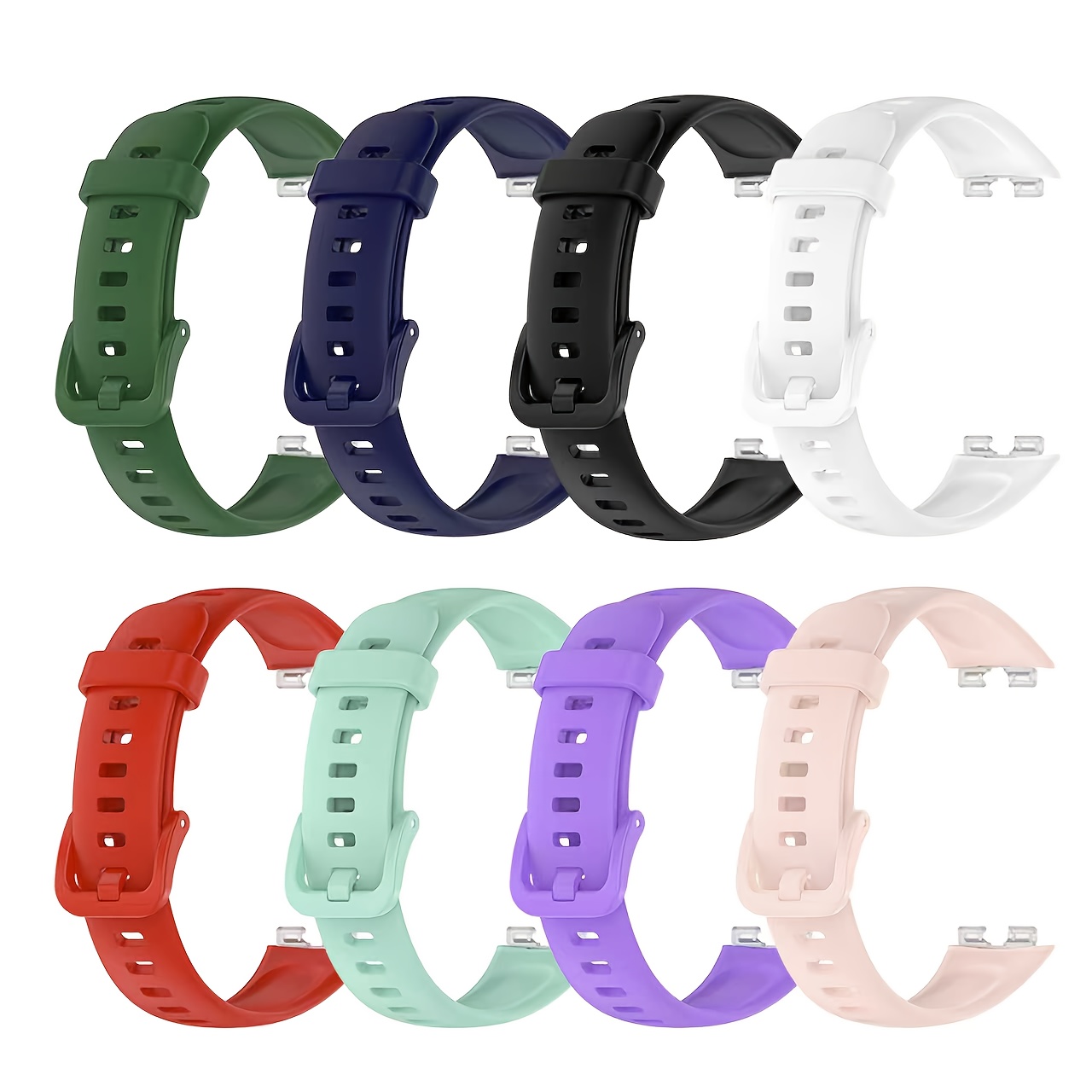 TEMU 8pcs Set Of Huawei Watch For Bands Suitable For Band 8/9/10, Featuring Quick-release Magic Buckle, Made Of Tpu Soft Material, Available In