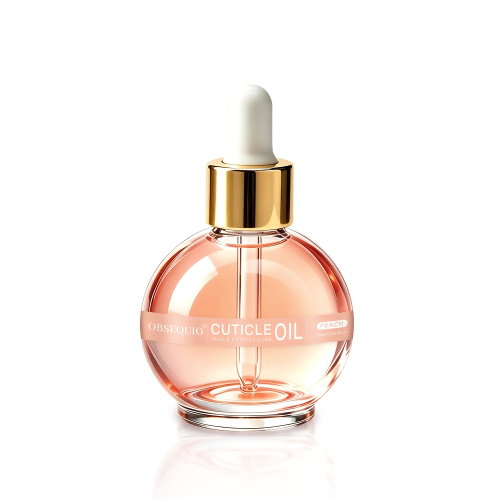 Image of Cuticle Oil 20ml, Natural Botanical Dried Flower Cuticle Care Oil, Moisturizing Nail Care Oil, Prevents Hangnails And Dead Skin, Non-greasy Nail Nutrient Oil, Peach Scent