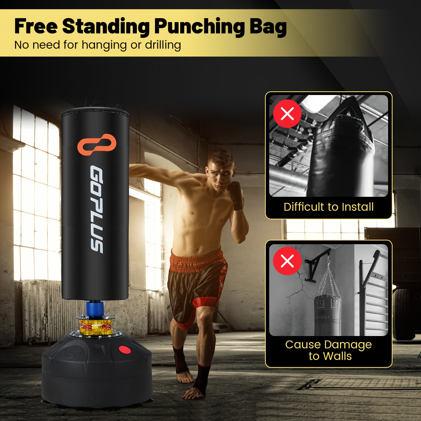freestanding punching bag w stand suction cup base layer Temu