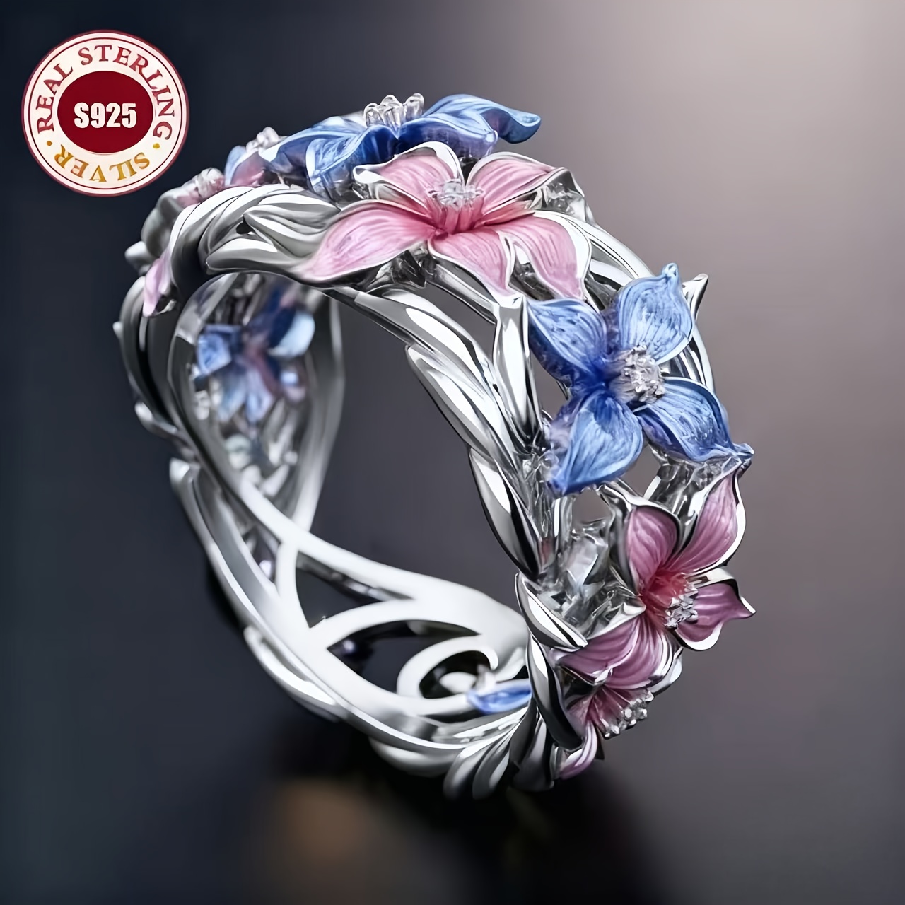 TEMU 925 Sterling Silvery Women's Ring, Stylish And Elegant Ring - Bridal Accessory, Anniversary Gift, All Year Round, Unusual Ring, Women's Bohemian