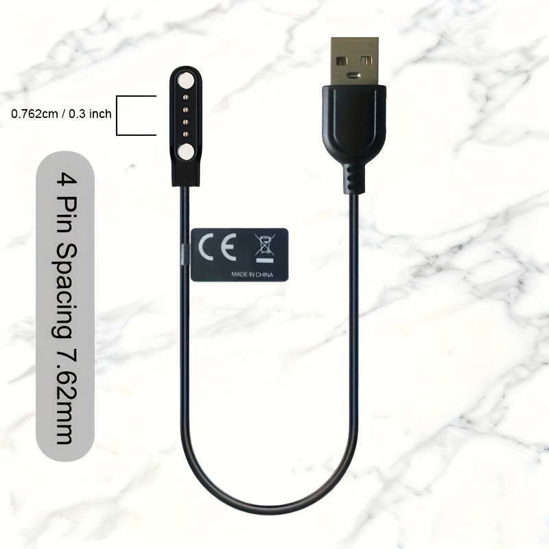 2 Pin 4.0mm/7.62mm/4 Pin 7.62mm Magnetic Smartwatch Charging Cable