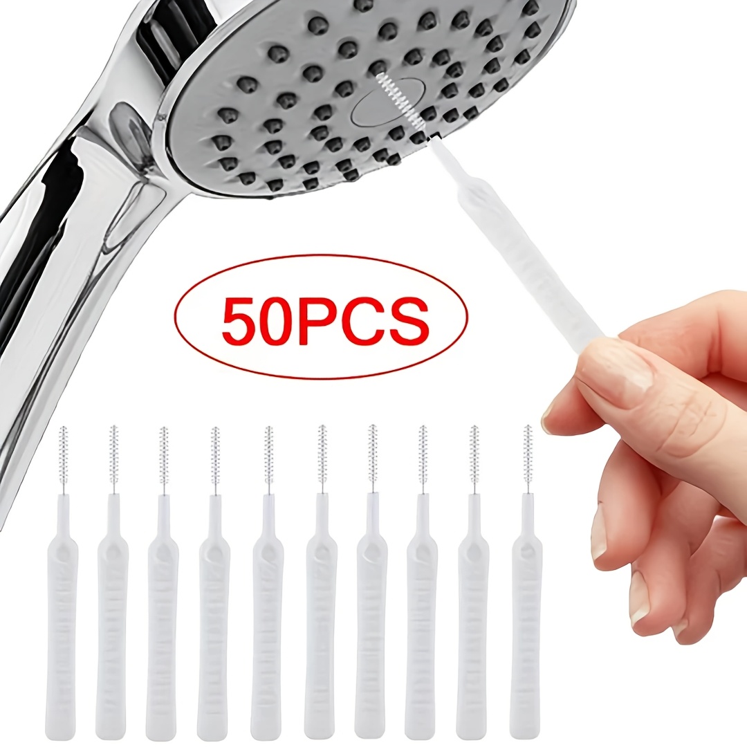 Set Of 50 Small Brushes For Cleaning Shower Heads, Preventing Clogs, And For Use On Computer Keyboards And Phone Ports
