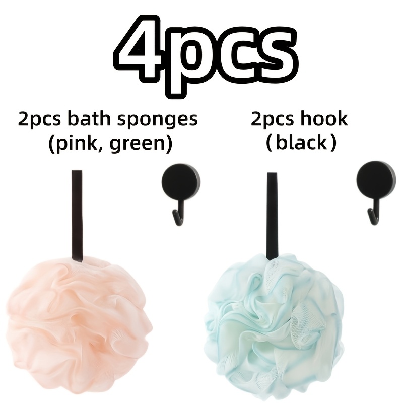 4pcs Foaming Loofah Towel Set with Hooks