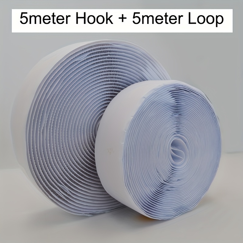 Image of 2 Pcs 1 Hook Side (5 Meters)+1 Roll Of Loop Side (5 Meters High Strength Self-adhesive Nylon Tape - Used For Double-sided Fixation Of Screens, Windows, And Doors)