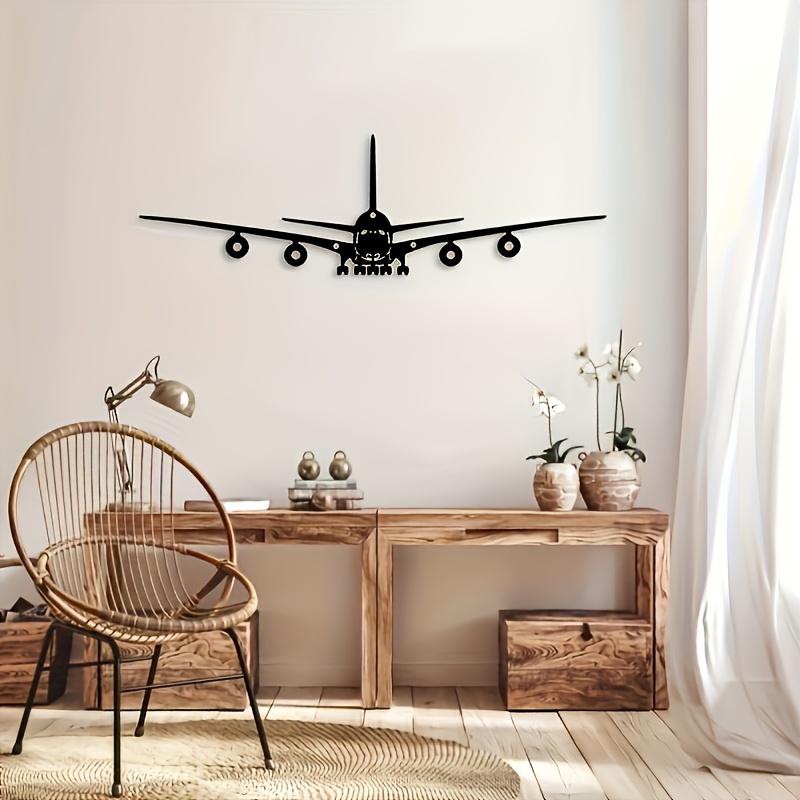 

Metal Boeing Airplane Wall Art Decor, 15.75" X 4.72" - 3d Aircraft Sculpture For Home, Living Room, Bedroom, Indoor & Outdoor Wall Decoration, Perfect Holiday Gift (1 Pc)
