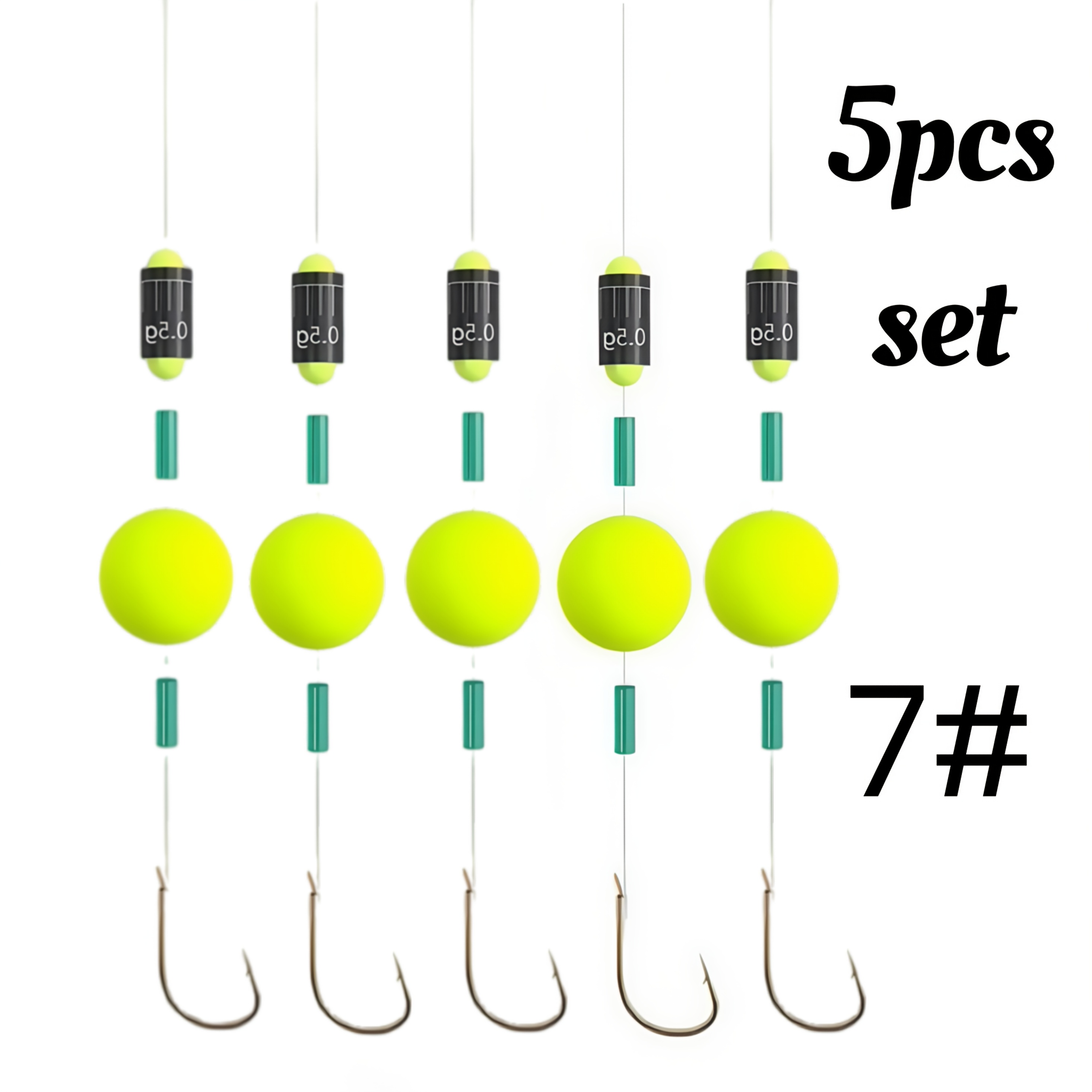5pcs/set Hovering Bait Fishing Big Carp Special Pre-tied Leader Line Sea Hook Reverse Bottom Fishing Hook