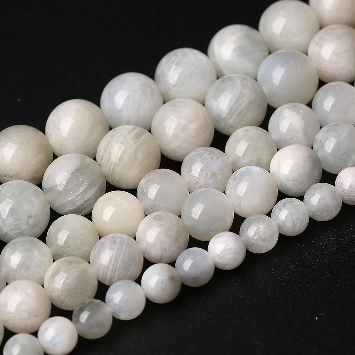 

Perles de Pierre de Lune Authentiques 6/8/10Mm - Pierre Précieuse Naturelle pour la Fabrication de Bijoux DIY, Bracelets à Breloques Uniques & Fournitures pour Colliers