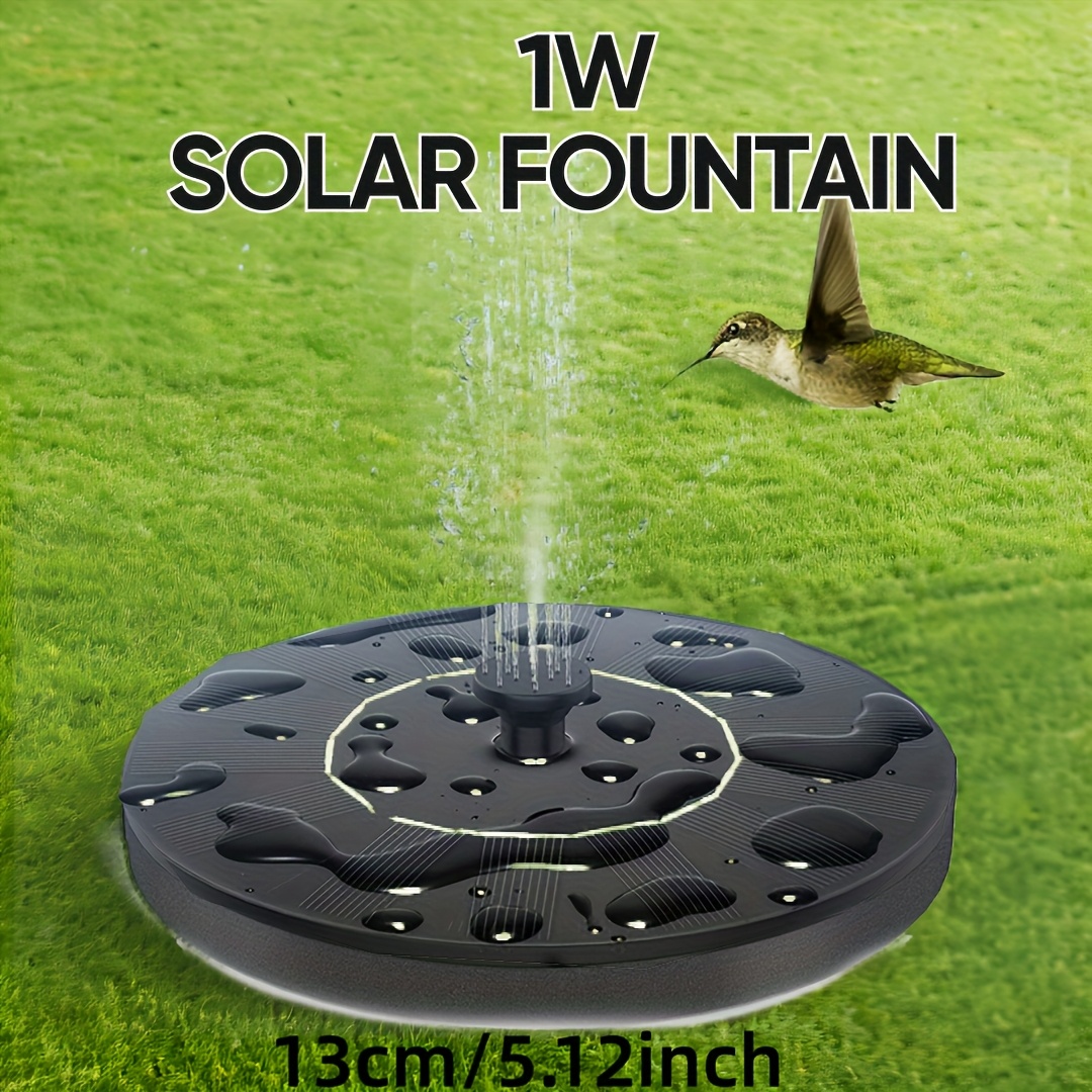 E-shop Solar-Brunnen-Wasserpumpe mit Lichtern, solarbetriebener Brunnen für Vogelbad, IPX8 freistehende tragbare schwimmende solarbetriebene