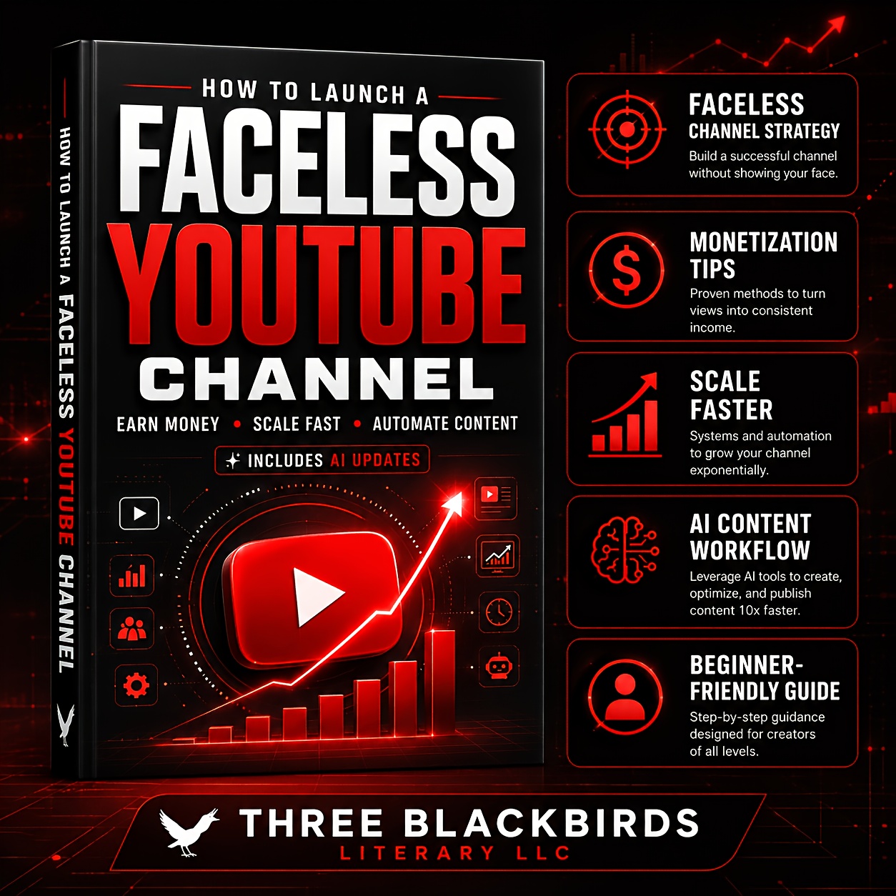 item picture 1pc faceless   channel operation guide book 2025   ai content creation account   practical tutorial