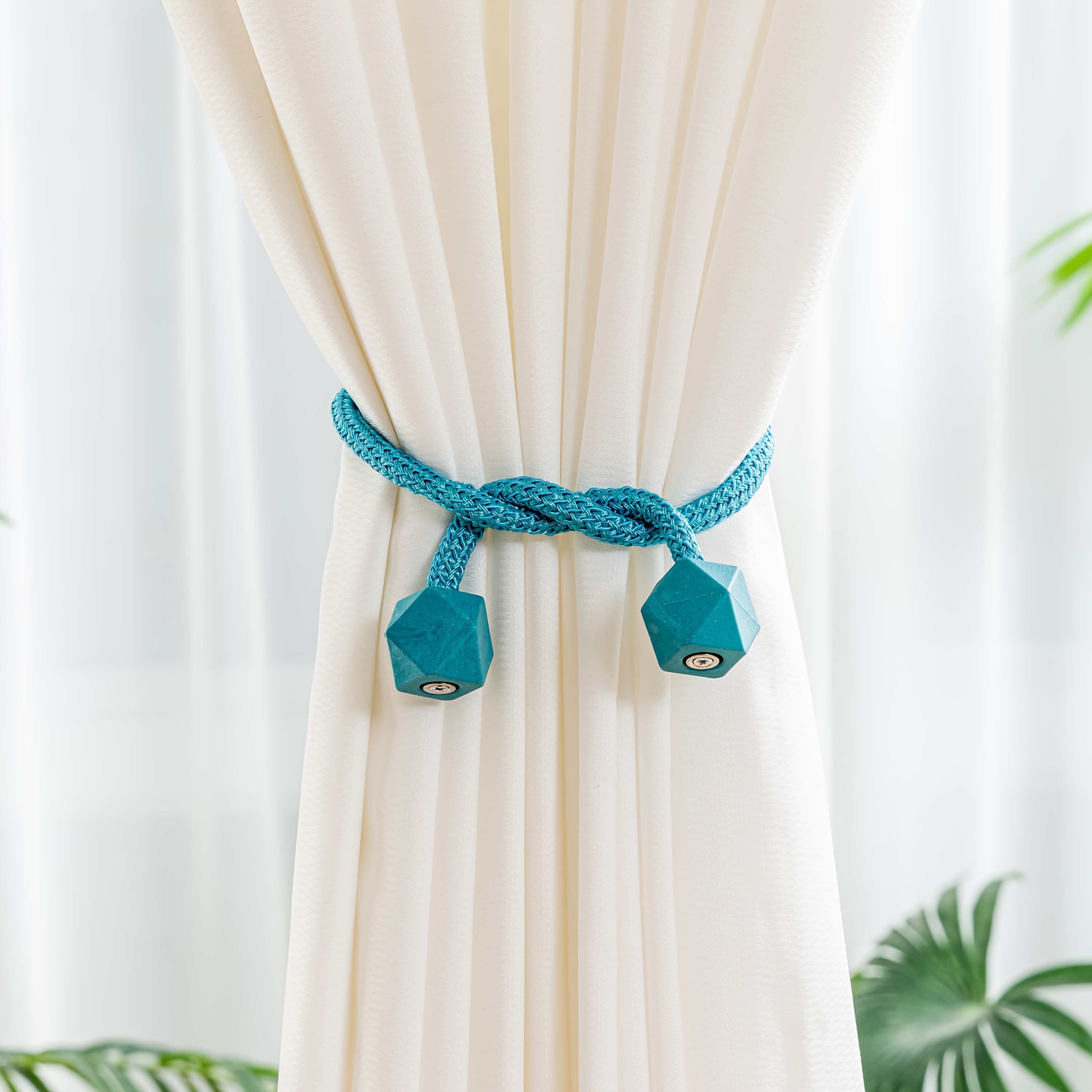 4pcs Modern Magnetic Curtain Tiebacks - Adjustable, Strong Hold for Bedroom & Living Room Decor