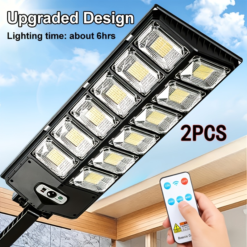 TEMU The Upgraded Configuration Outdoor Solar Street Lamp Is Ip65 Waterproof, With 504led Solar Parking Light. It Automatically Switches From Dusk To