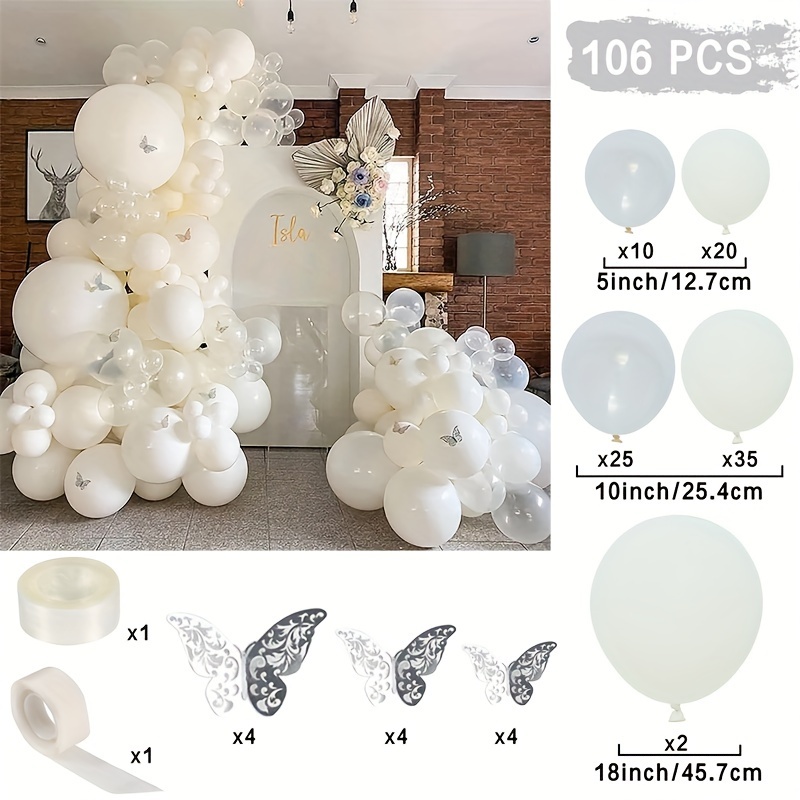 TEMU 1 Set Elegant Matte Balloon Arch Garland Kit With Transparent Balloons, Accents - Ideal For Wedding, Birthday, Shower Decorations, Wedding Balloon Setup| | Party Balloons, Birthday Balloons