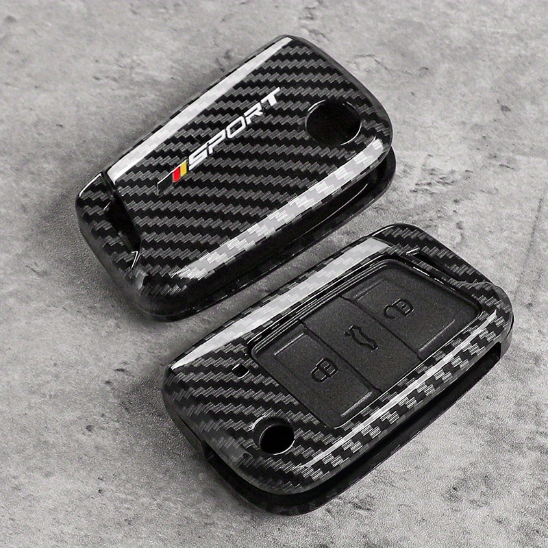 Abs Carbon Fiber Style Car Key Case For For Vw Golf 7 Mk7 Tiguan Mk2 Seat Leon Fr 2 Ibiza For Octavia