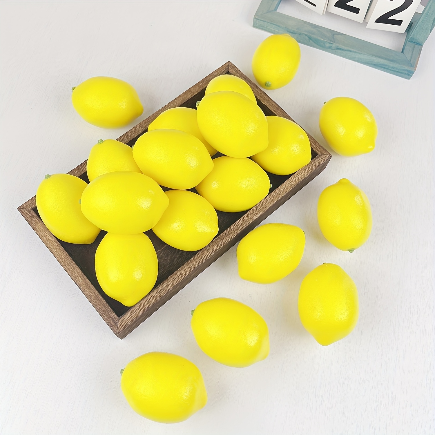 人工レモンの枝 イエローフェイクレモン装飾 鮮やかなレモンデコレーション ファームハウススタイル テーブルセンターピース キッチンパーティー ファーム 食品サンプル 造花 レモン 檸檬 れもん リアル フェイク