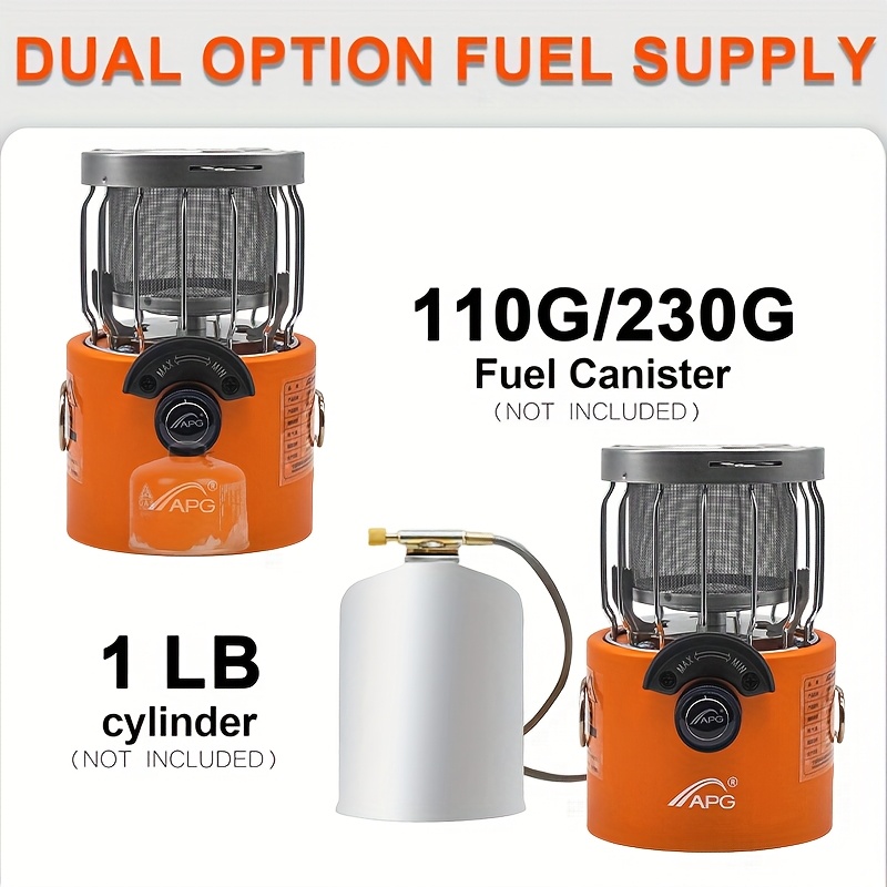 [1pc Portable Propane Heater] 1pc Portable 9000 BTU Propane Heater & Stove Combo | Stainless Steel with Powder Coated Finish, Foldable Legs | For Camping, Hiking, Picnics & Winter Heating, Indoor/Outdoor Use, No Electricity Needed, Compact Design, Durable Construction