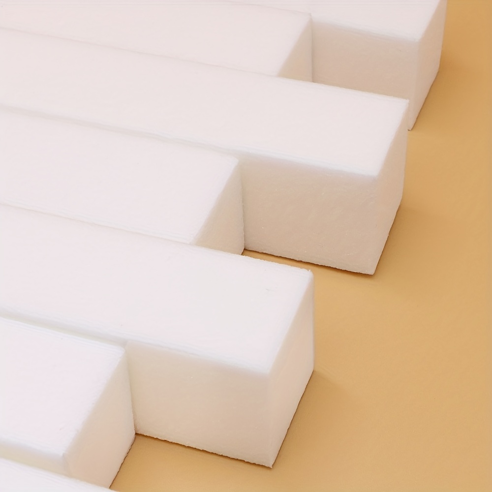 50pcs White Nail Buffer Blocks, 4-Way Sanding Blocks for Manicure
