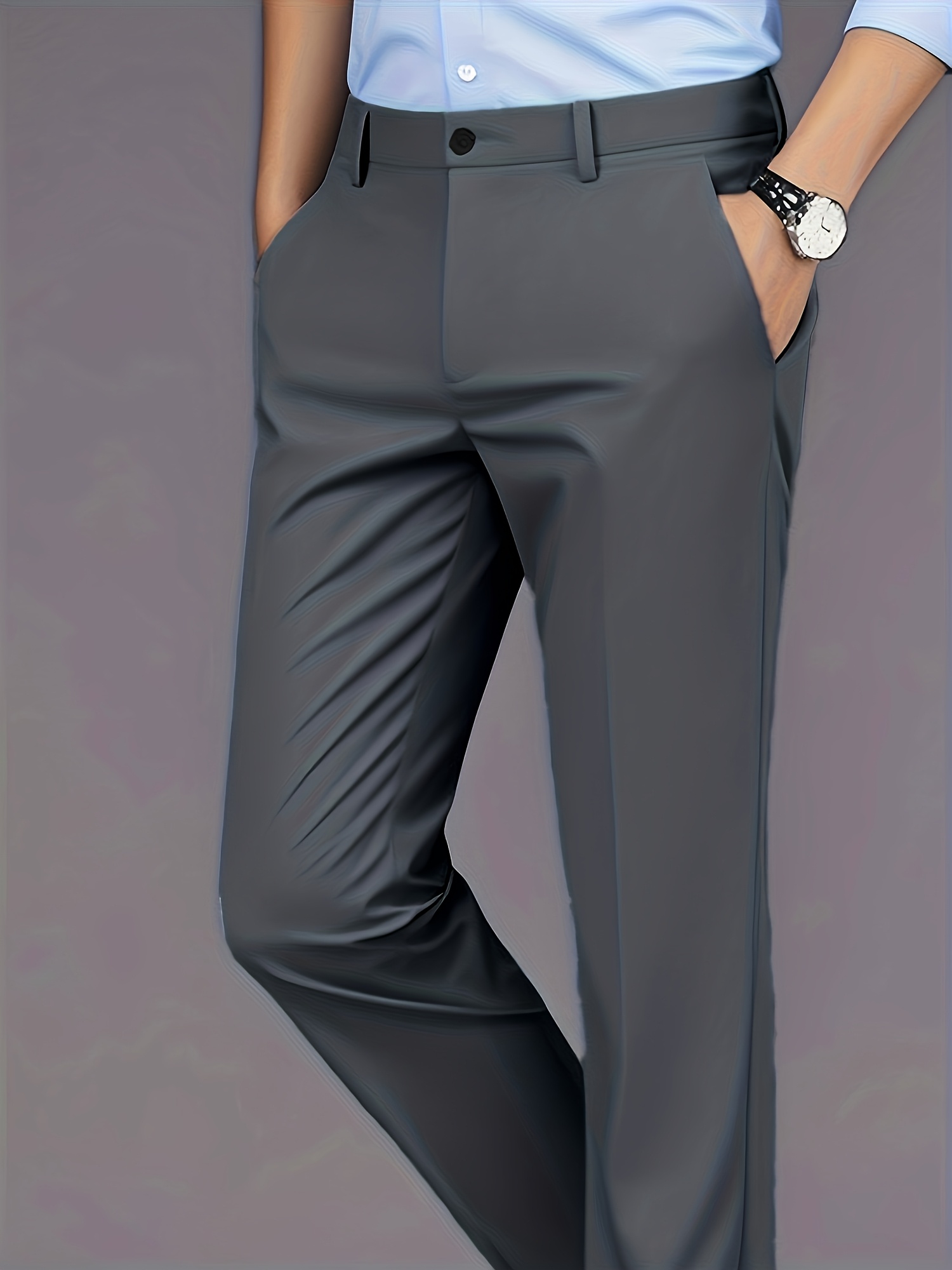mens professional business trousers stretch wrinkle resistant and iron free formal casual loose straight leg suit pants versatile for office workers ideal gift for work wear Product details 22