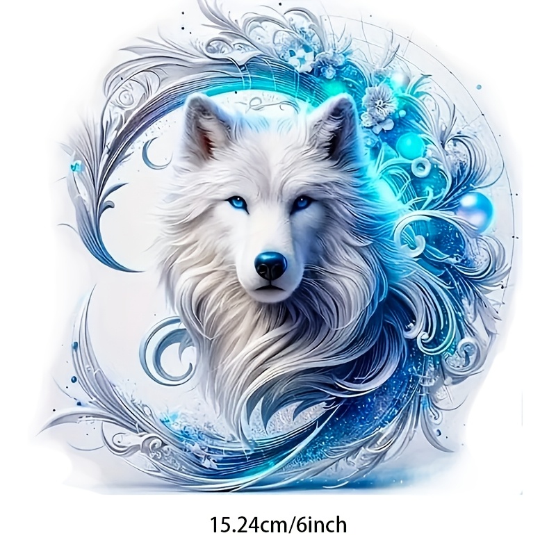 TEMU Rey Lobo de Fantasía Vinilo Decal, 6" Pegatina de Animal, Autoadhesiva, Superficie de , Tema de Anime Cartoon, Forma Irregular, con Uso Único