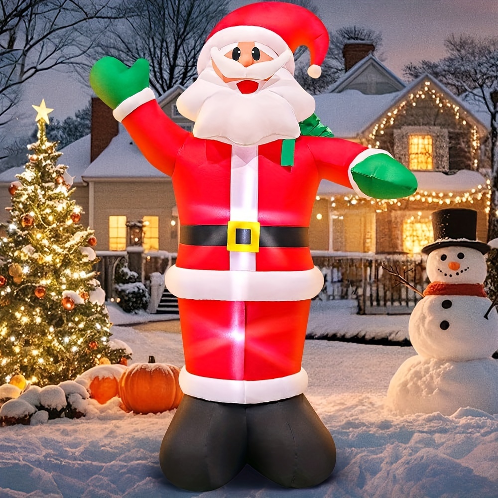 

6ft Christmas Inflatable Santa Bag Outdoor Decorations Blow Up Yard Decoration, Outdoor Lawn Winter Décor Christmas Decoration, Led Lights For Christmas Party Holiday