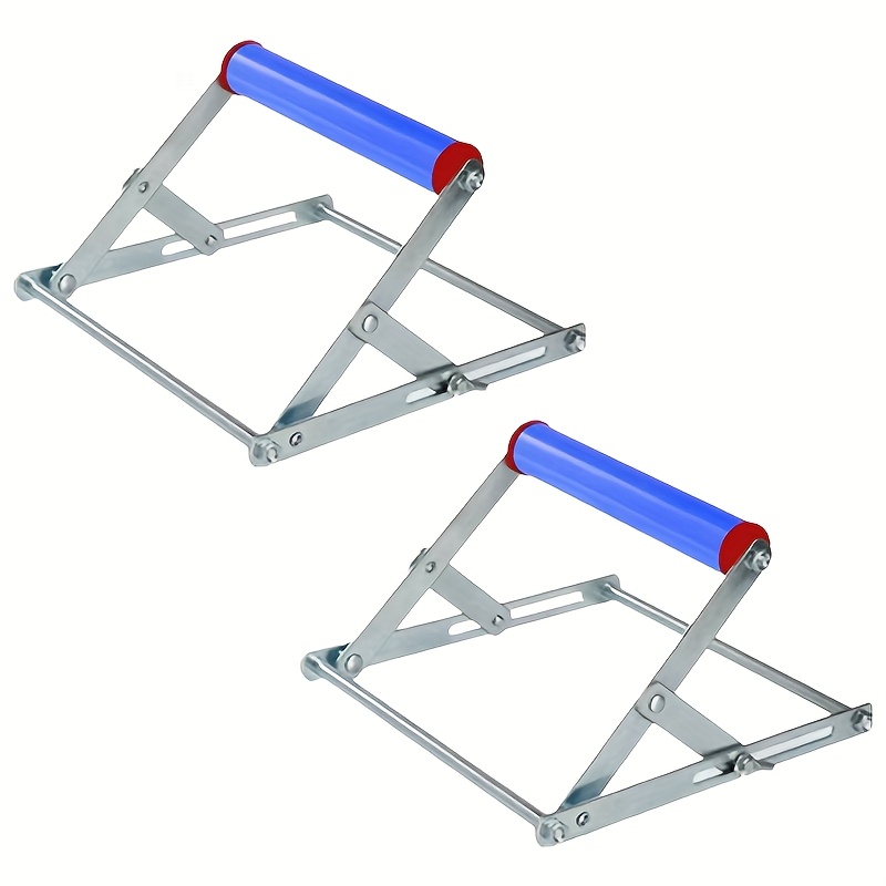 2pcs Adjustable Cutting Stand, Foldable Metal Table Saw Holder With Height Adjustment, Material Support Rack, Cutting Machine Additions Tool, Cutting Tool Holder, Durable Metal Stand