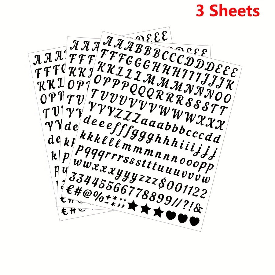 Image of 3 Sheets 0.5inch Alphabet Stickers Vinyl Self-adhesive Number Alphabet Stickers, Mailbox Numbers Labels Diy Crafts Art Making, Decals For Sign, Notebook