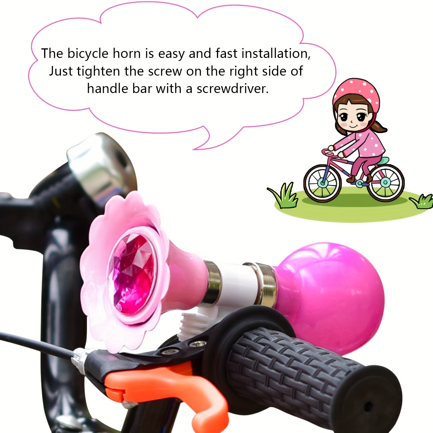 pink flower bicycle horn bell streamers classic Temu United Kingdom