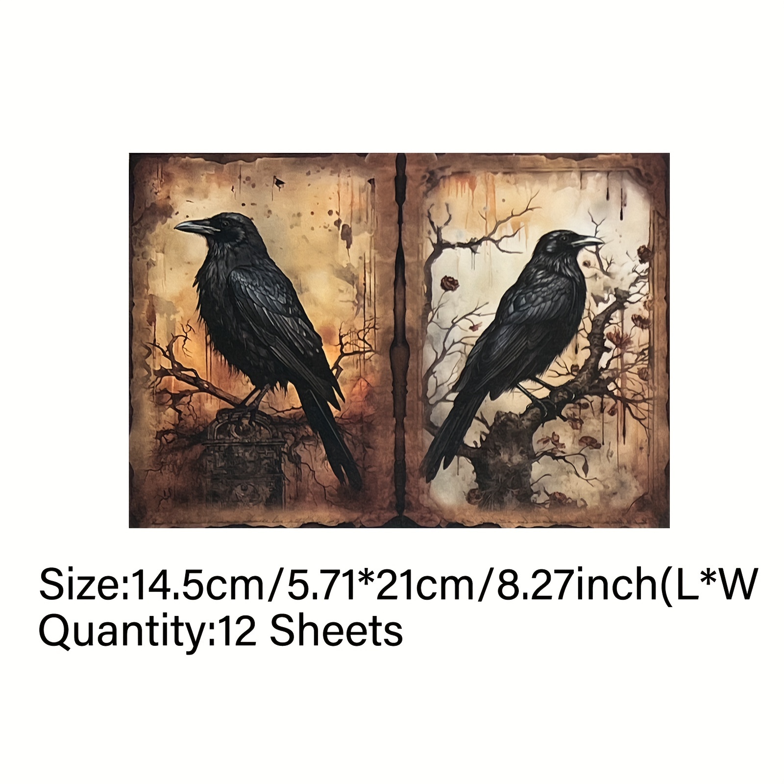 Vigus 12-sheet Vintage Forest Bird Description Junk Journal Magazine A5 Size Handicraft Paper