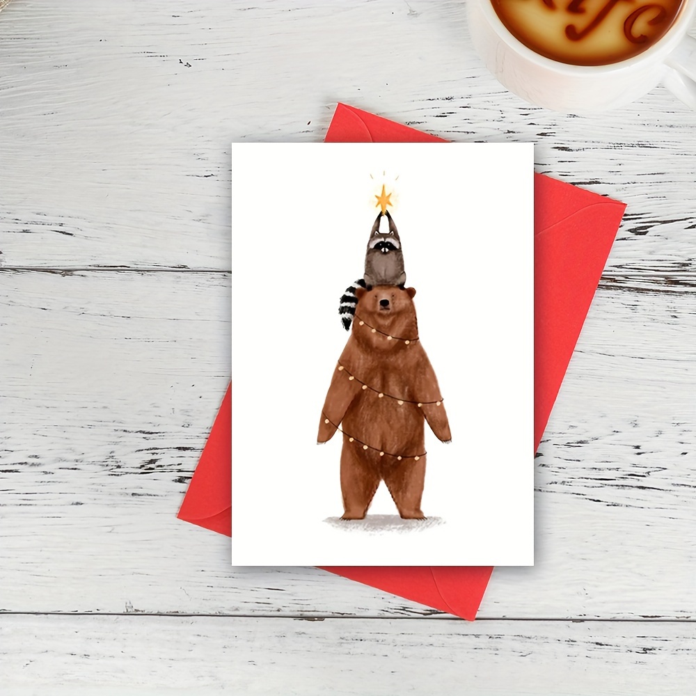 

Christmas - Adorable Bear & , Humorous Greeting , For , Unique