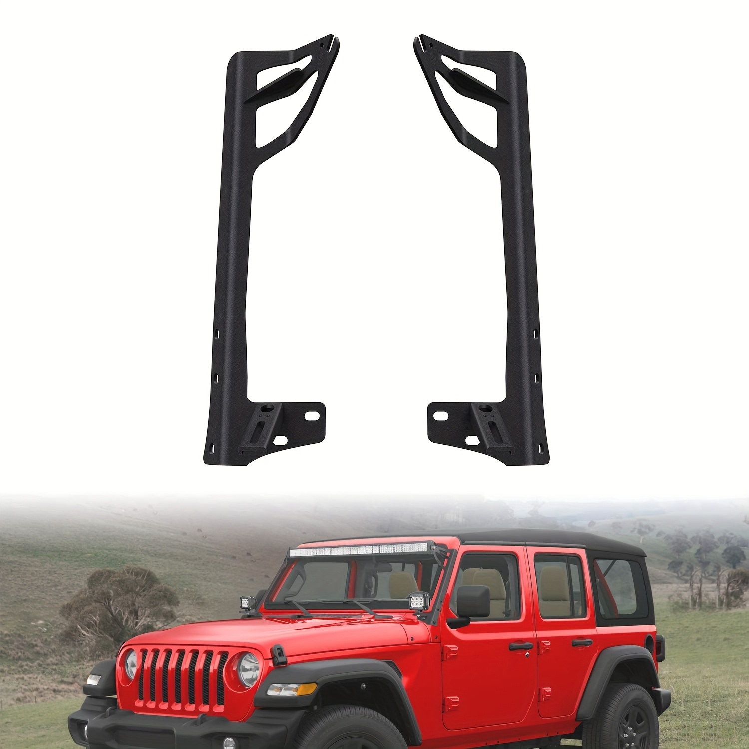 Windshield Frame Mounting Bracket For 52" Led Light Bar And On For Wrangler Jk 2007-2017 Nilight
