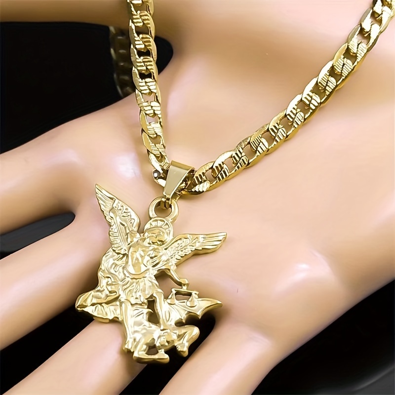 Faith Style Archangel St. Michael Pendant Necklace, Unisex