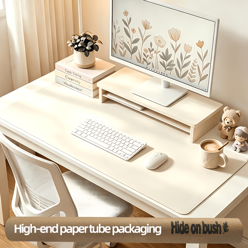 TEMU High-end Paper Multi-functional Computer Desk Mat, Office Study Desktop Mat For Laptops, Keyboards, Desks, And Writing Tables, With Feel And