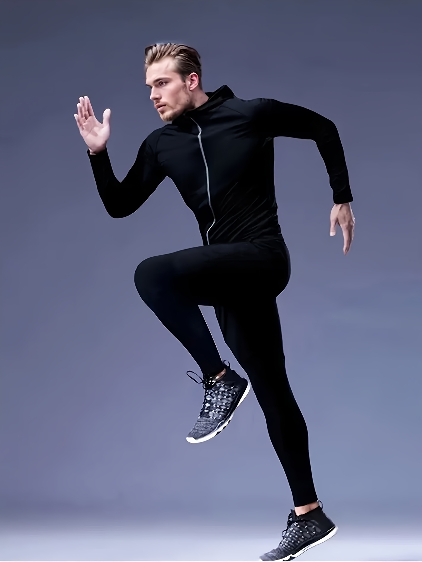 4pcs mens quick dry athletic track suit set full zip hooded Temu