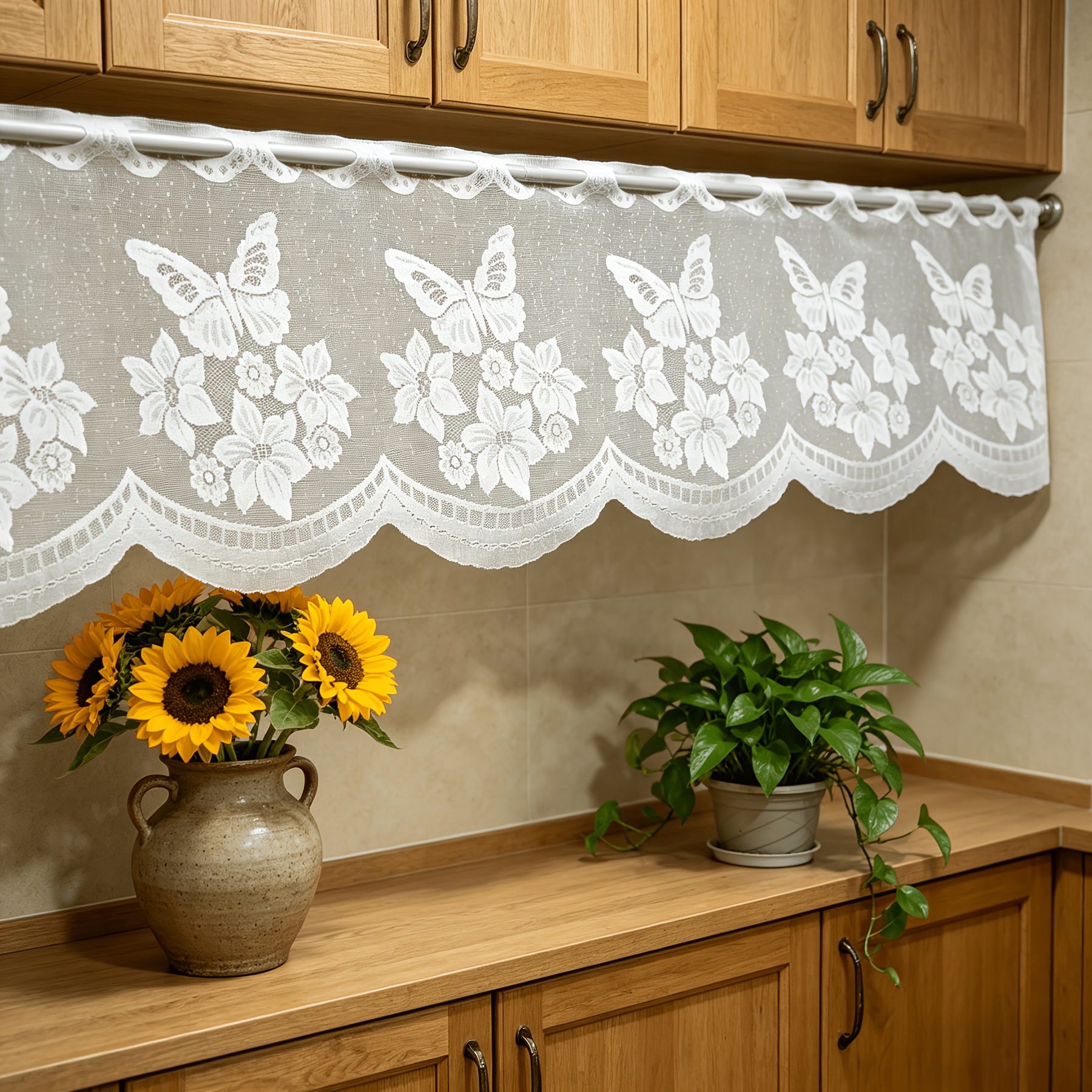 TEMU 1pc Rod Pocket Valance Small Curtain Sheer Curtain Blackout Curtain, Suitable For Bedroom/kitchen/living Room/entrance/door Frame/window/bedroom